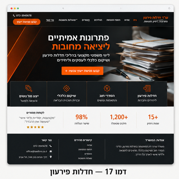 Pablo Guides - אתר לעורך דין חדלות פירעון בעיצוב חד וממיר - 2 דמו 17 — חדלות פירעון