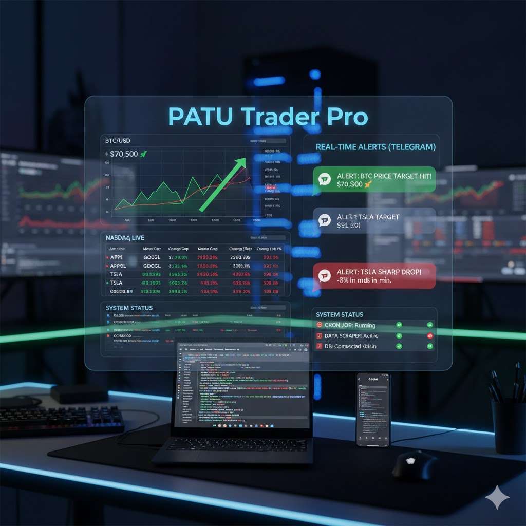 Pablo Guides - PATU Trader Pro: מערכת התראות אוטומטיות למניות וקריפטו עם ניטור שוק 24/7 ל-Telegram