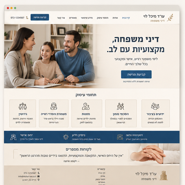 Pablo Guides - אתר לעורך דין דיני משפחה בעיצוב חם ואנושי - 1 דמו 2 — דיני משפחה