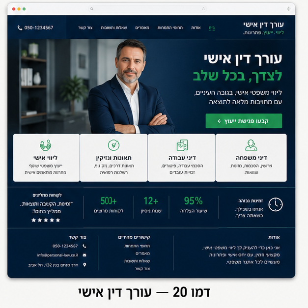 Pablo Guides - אתר לעורך דין אישי בעיצוב מודרני ונגיש - 1 דמו 20 — עורך דין אישי
