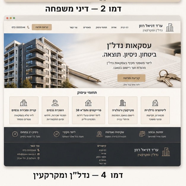 Pablo Guides - אתר לעורך דין נדל״ן ומקרקעין בעיצוב נקי ומקצועי - 1 דמו 4 — נדל״ן ומקרקעין