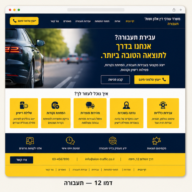 Pablo Guides - אתר לעורך דין תעבורה בעיצוב מהיר ובולט - 1 דמו 12 — תעבורה