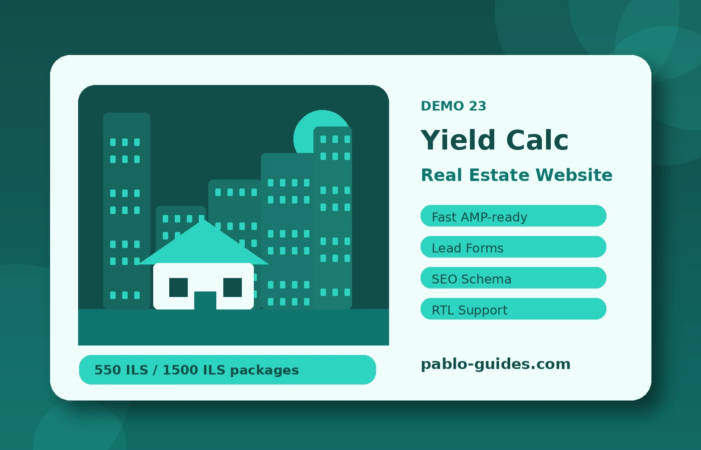 Pablo Guides - דמו אתר נדל״ן 23 – נדל״ן עם מחשבון תשואה - 1 דמו אתר נדל״ן 23 – נדל״ן עם מחשבון תשואה – תמונת דמו אתר נדל״ן
